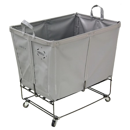 Steele Canvas Basket 6 BU Elevated Truck Grey Vinyl w/Grey Vinyl - 2in Stem Casters 92E6VGRYVGRYM2S